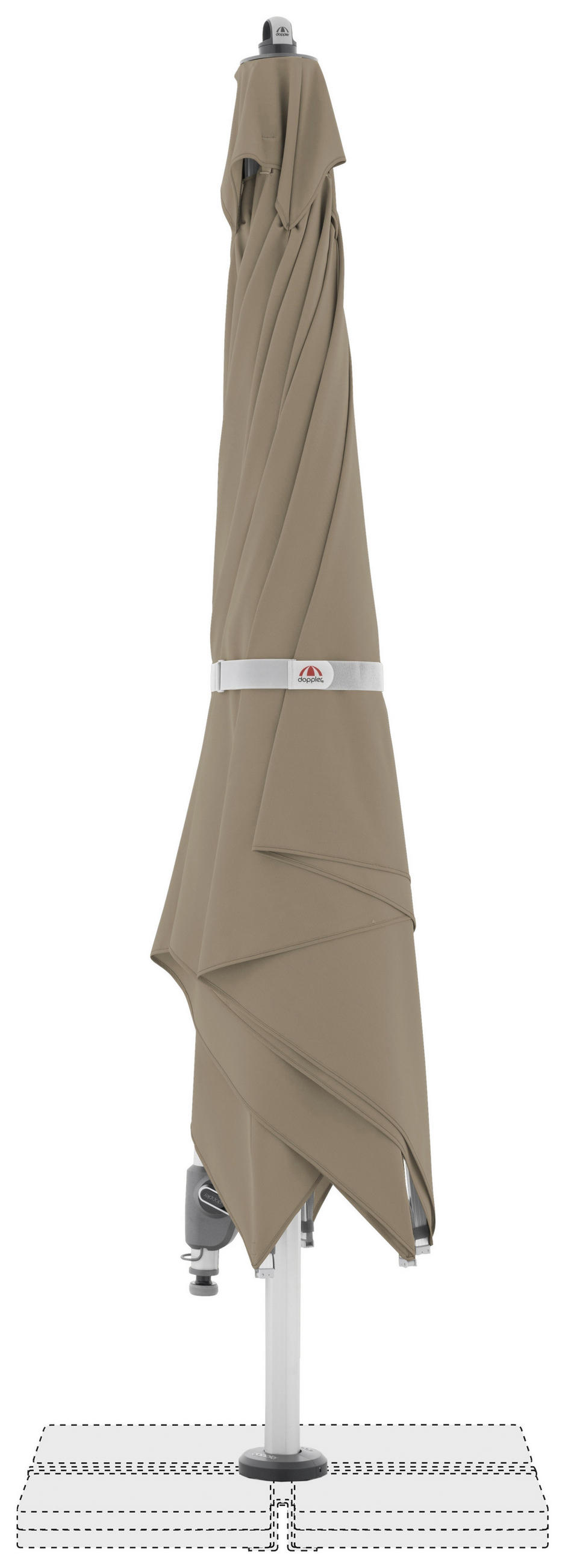 AMPELSCHIRM 300x300 cm  - Sandfarben/Hellgrau, Basics, Textil/Metall (300/300cm) - Doppler