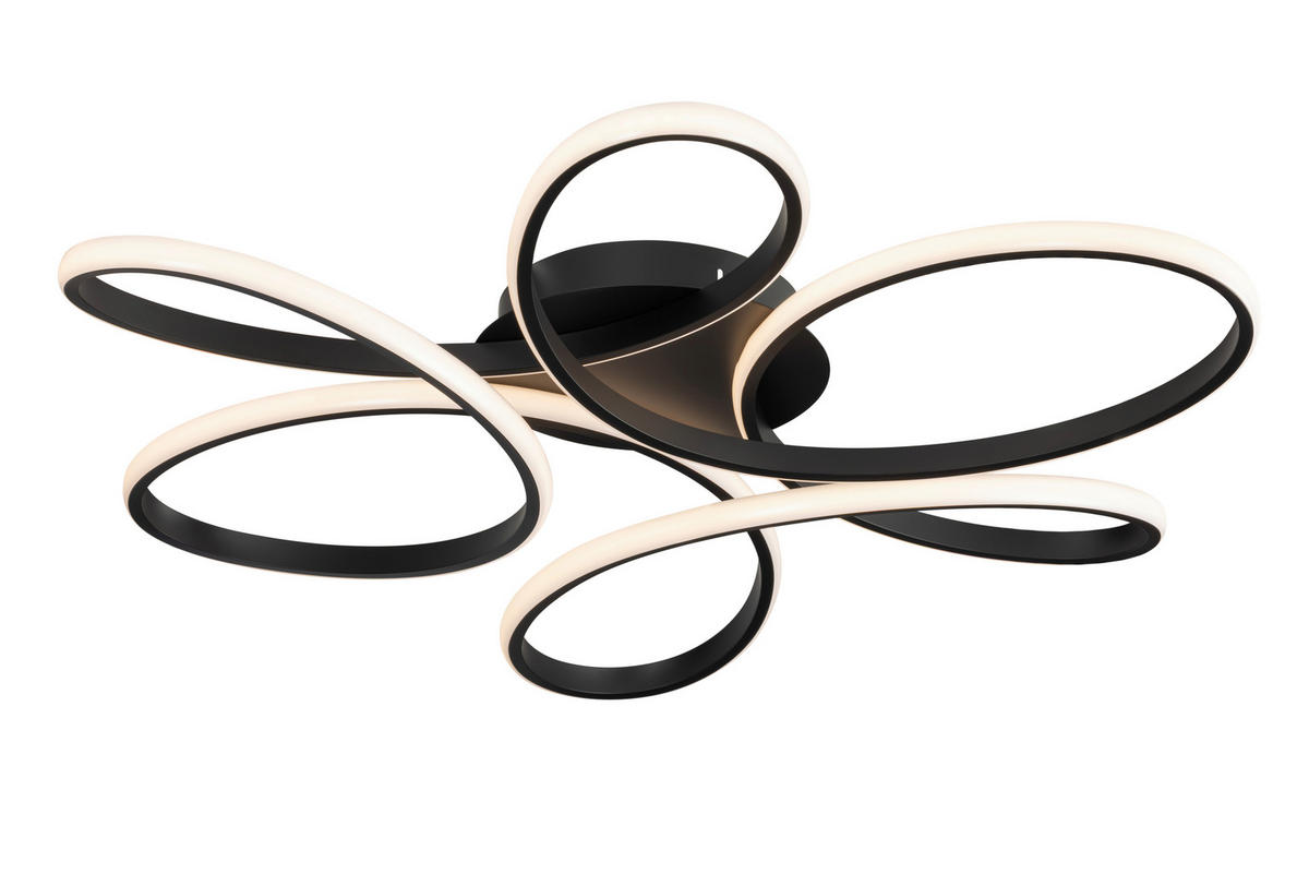 STROPNÍ LED SVÍTIDLO, 70/10 cm  - černá, Design, kov/plast (70/10cm) - Novel