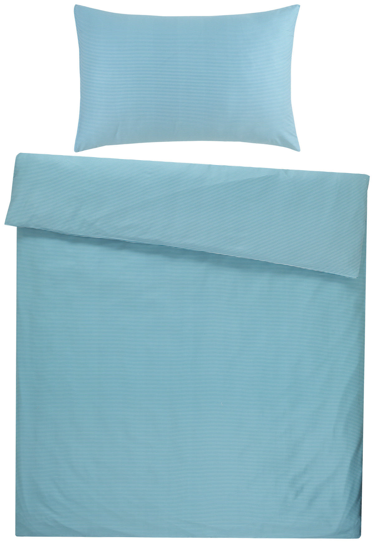 BETTWÄSCHESET Satin 160/210 cm  65 cm/100 cm  - Blau, Basics, Textil (160/210cm) - Ambiente
