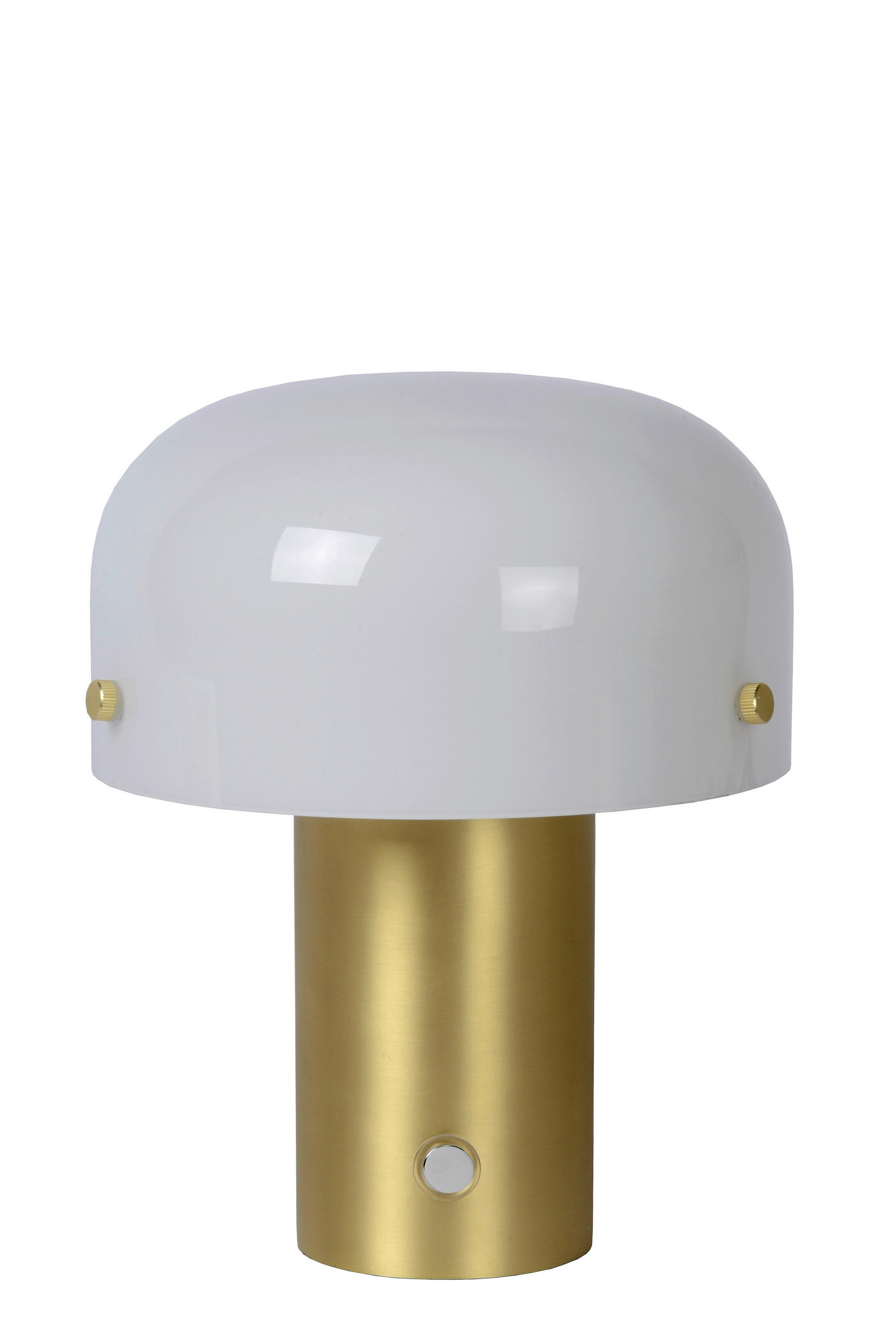 TISCHLEUCHTE - Messingfarben/Opal, Basics, Glas (17.5/17.5/21cm) - Lucide