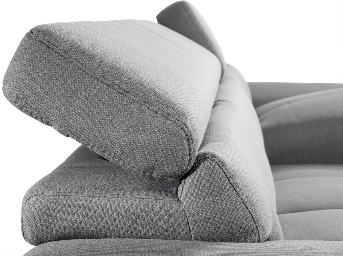WOHNLANDSCHAFT in Flachgewebe Grau, Schwarz  - Schwarz/Grau, Konventionell, Kunststoff/Textil (267/170cm) - Livetastic