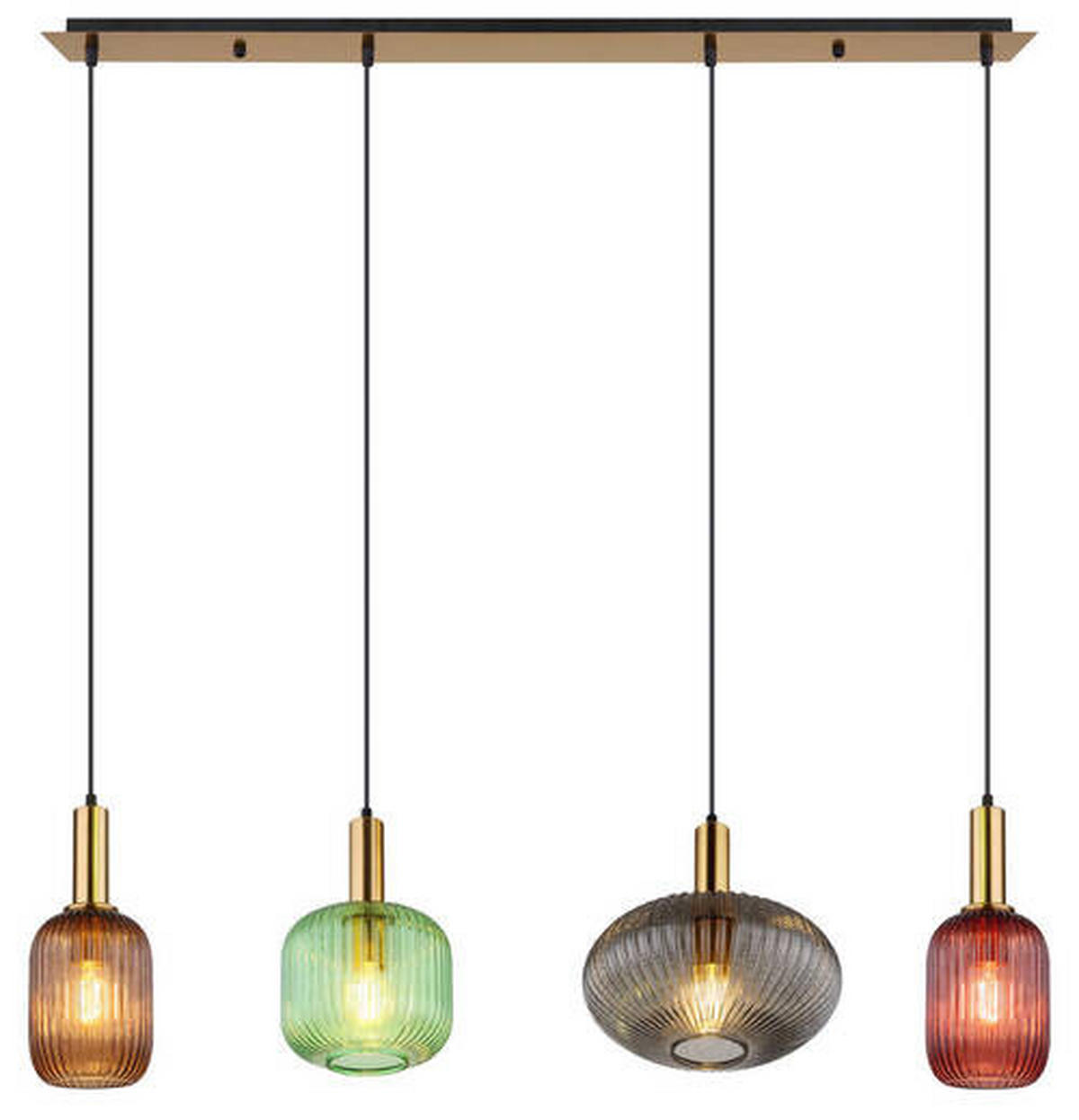 HÄNGELEUCHTE 115/30/120 cm   - Brombeere/Messingfarben, Basics, Glas/Metall (115/30/120cm) - Globo