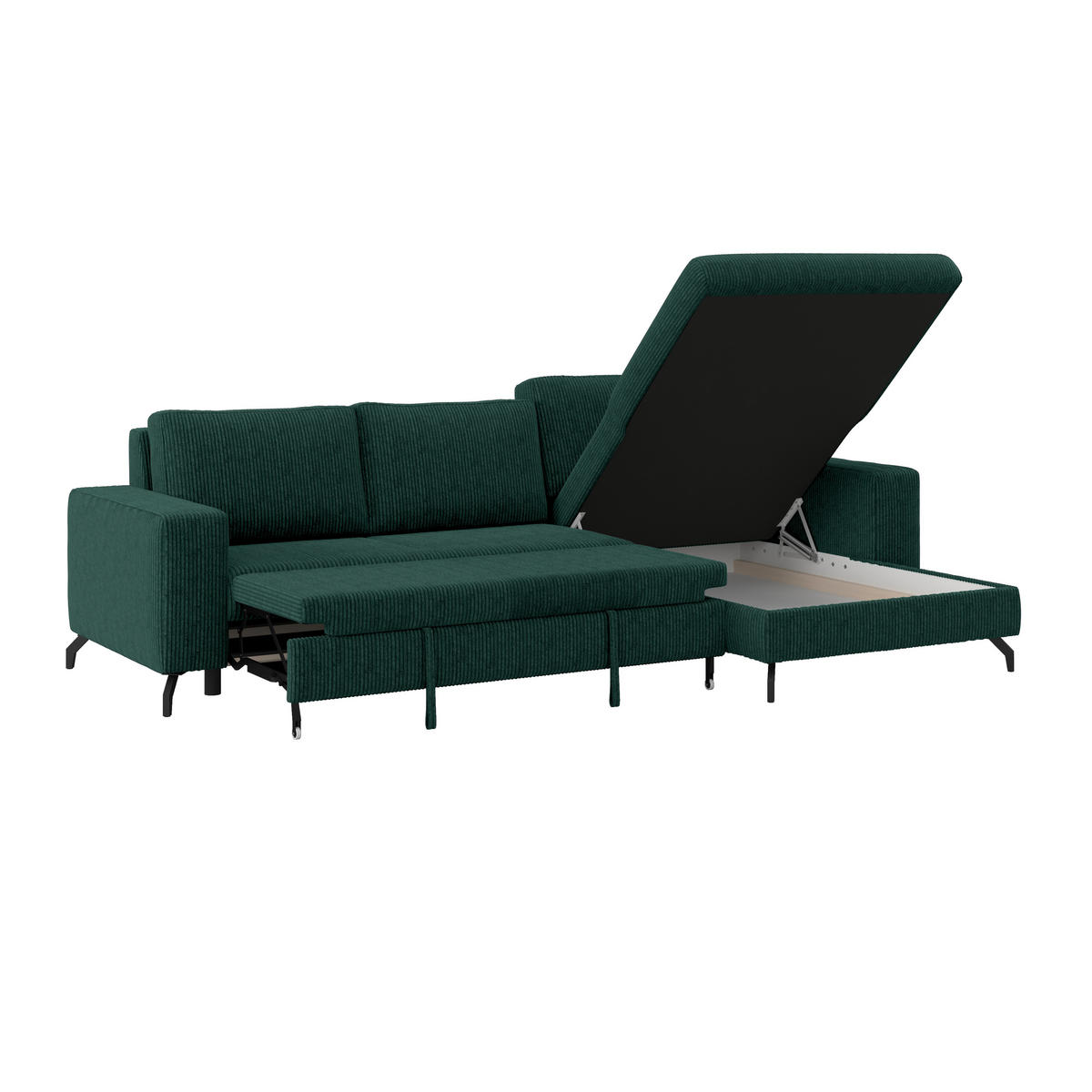 ECKSOFA Waldgrün  - Waldgrün, Trend, Textil (290/178cm) - P & B