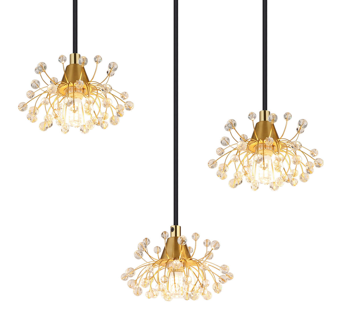 HÄNGLAMPA FIORE 77,5/24/120 cm  - klar/svart, Design, metall/plast (77,5/24/120cm) - Globo