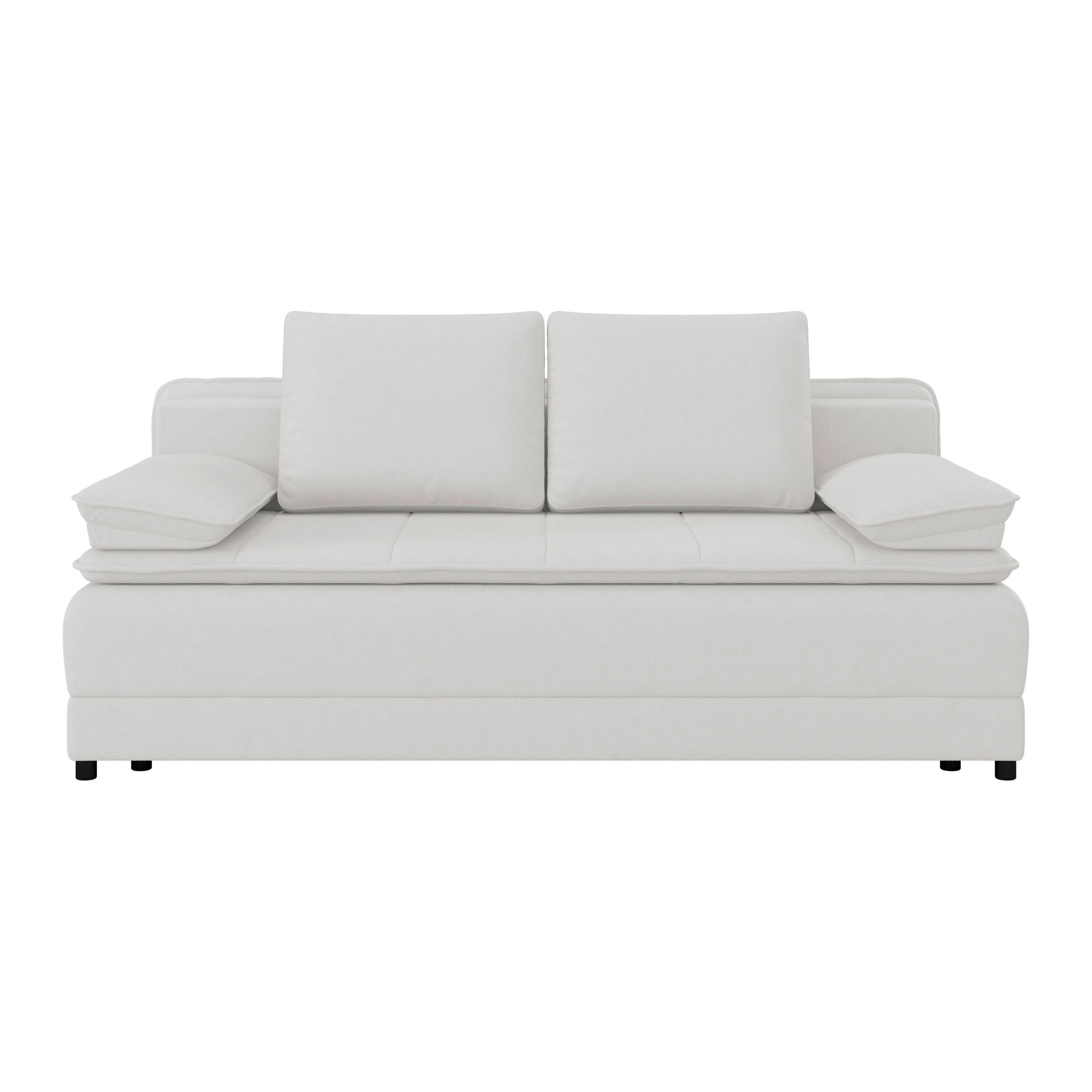 BÄDDSOFFA i vävt tyg vit  - vit/svart, Modern, textil/plast (202/73-92/105cm) - MID.YOU