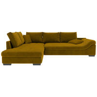 ECKSOFA in Cord Currygelb  - Currygelb/Schwarz, Konventionell, Holz/Textil (202/298cm) - MID.YOU