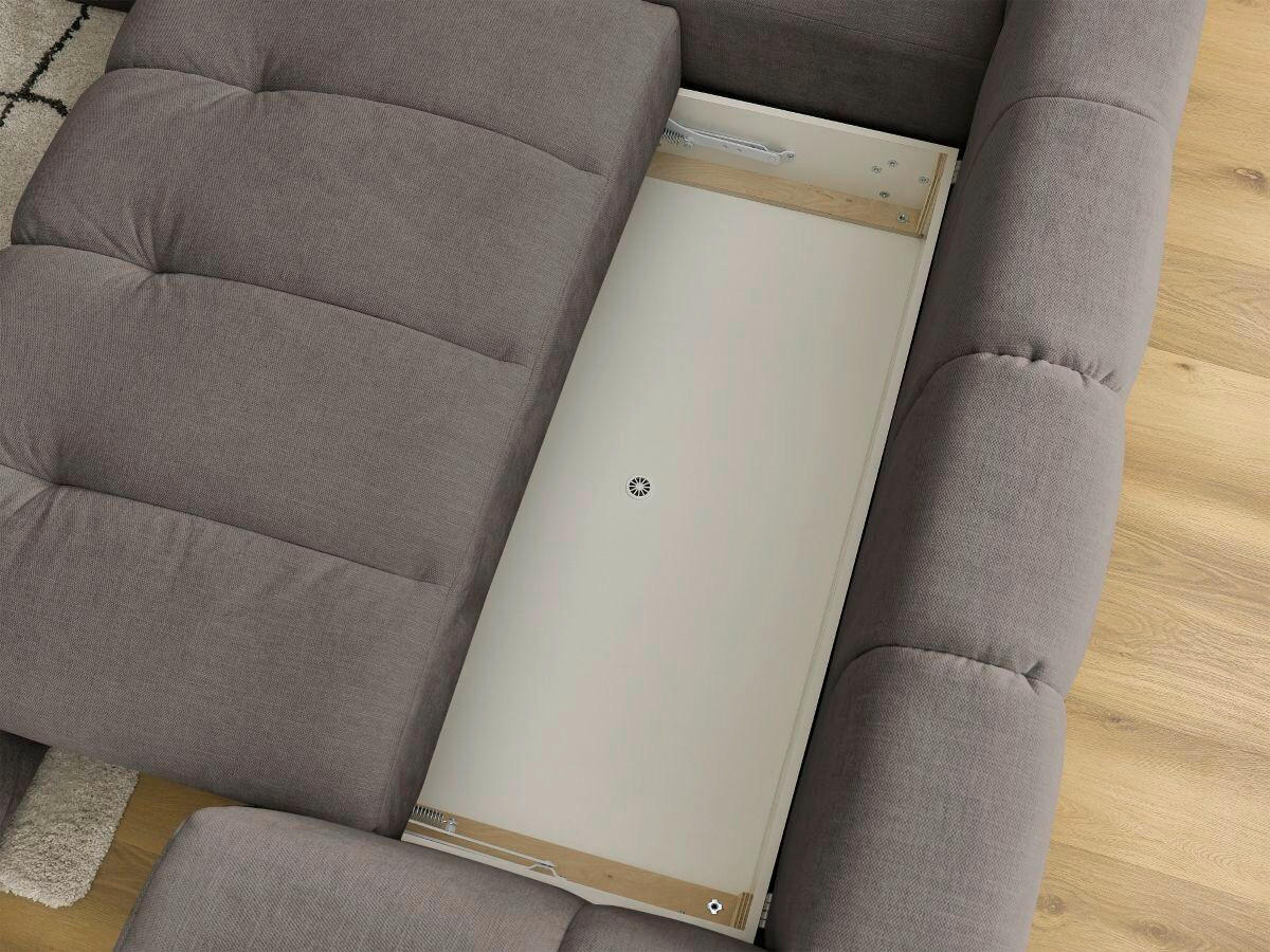 ECKSCHLAFSOFA FUJI Leinenoptik Beige  inkl.  - Beige/Schwarz, MODERN, Kunststoff/Textil (204/282cm)