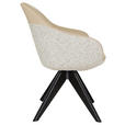 ARMLEHNSTUHL  in Chenille, Lederlook  - Beige/Creme, KONVENTIONELL, Holz/Textil (60/83/65cm) - Landscape