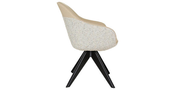 ARMLEHNSTUHL  in Chenille, Lederlook  - Beige/Creme, KONVENTIONELL, Holz/Textil (60/83/65cm) - Landscape