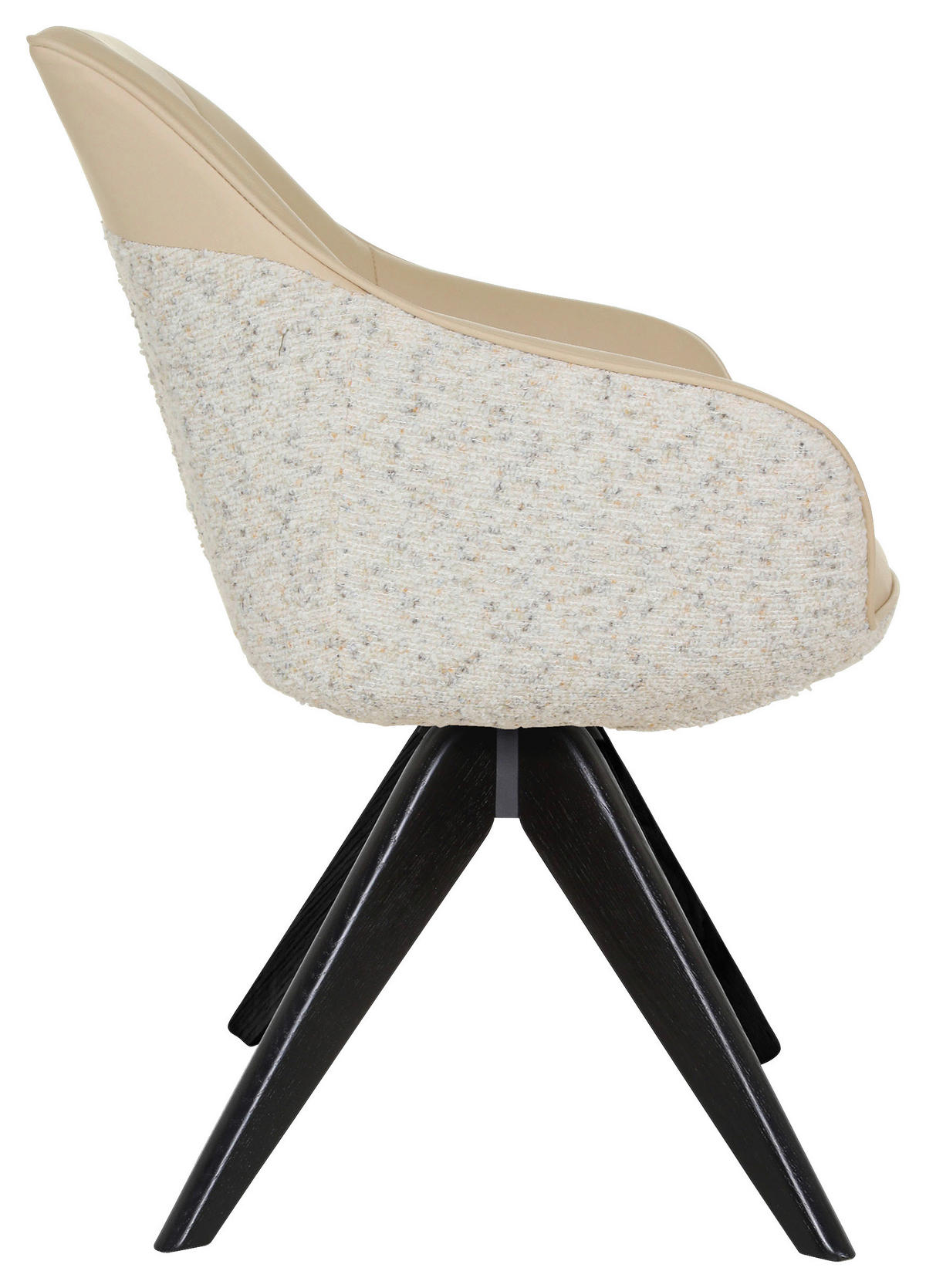 ARMLEHNSTUHL  in Chenille, Lederlook  - Beige/Creme, KONVENTIONELL, Holz/Textil (60/83/65cm) - Landscape