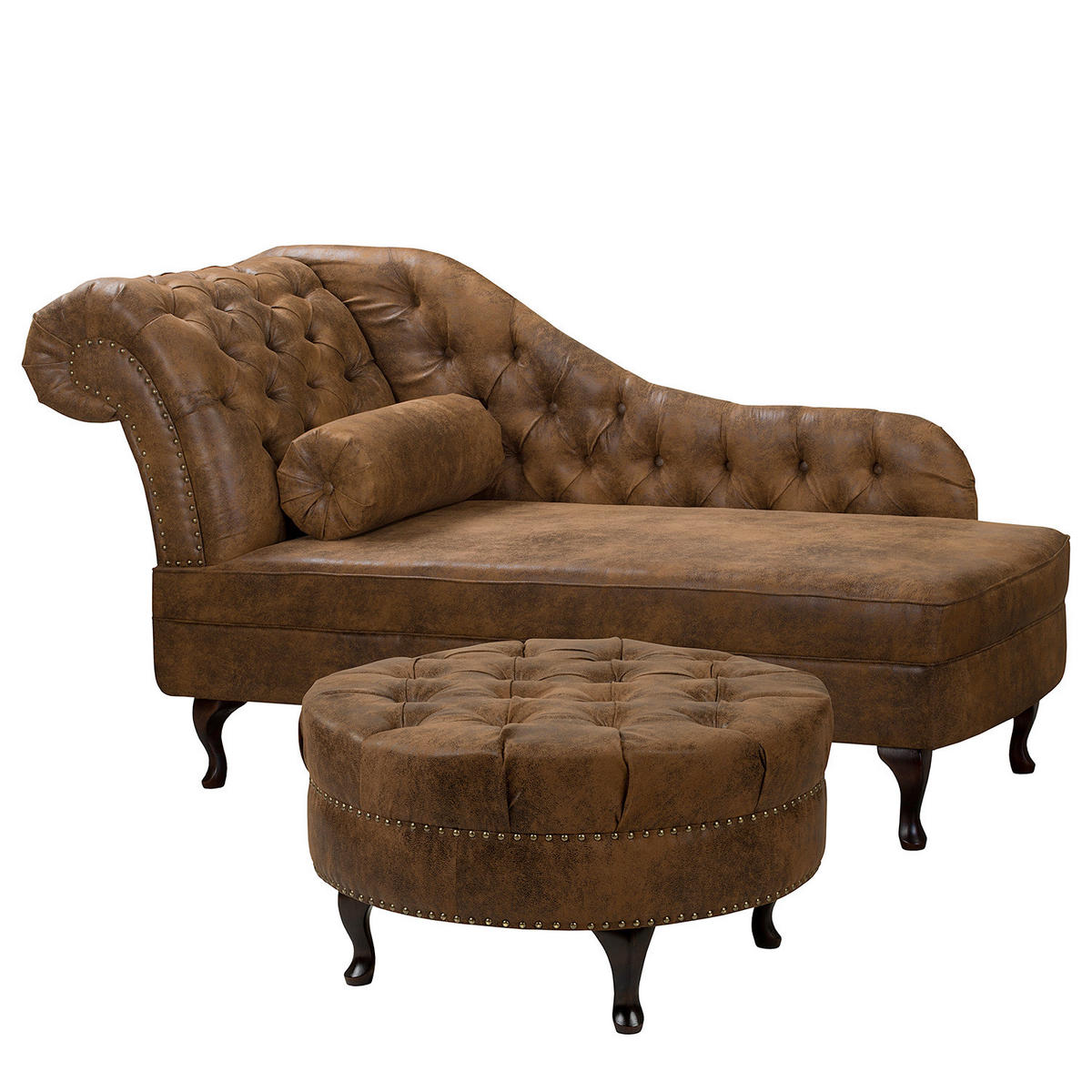 HOCKER Textil Braun  - Braun, Design, Holz/Textil (80/45/80cm) - Livetastic