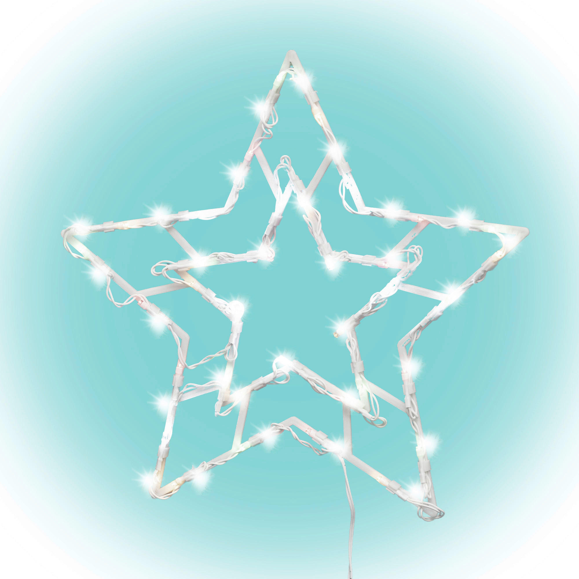 LED KARÁCSONYI FIGURA - fehér, Basics, műanyag (33/33/4cm)