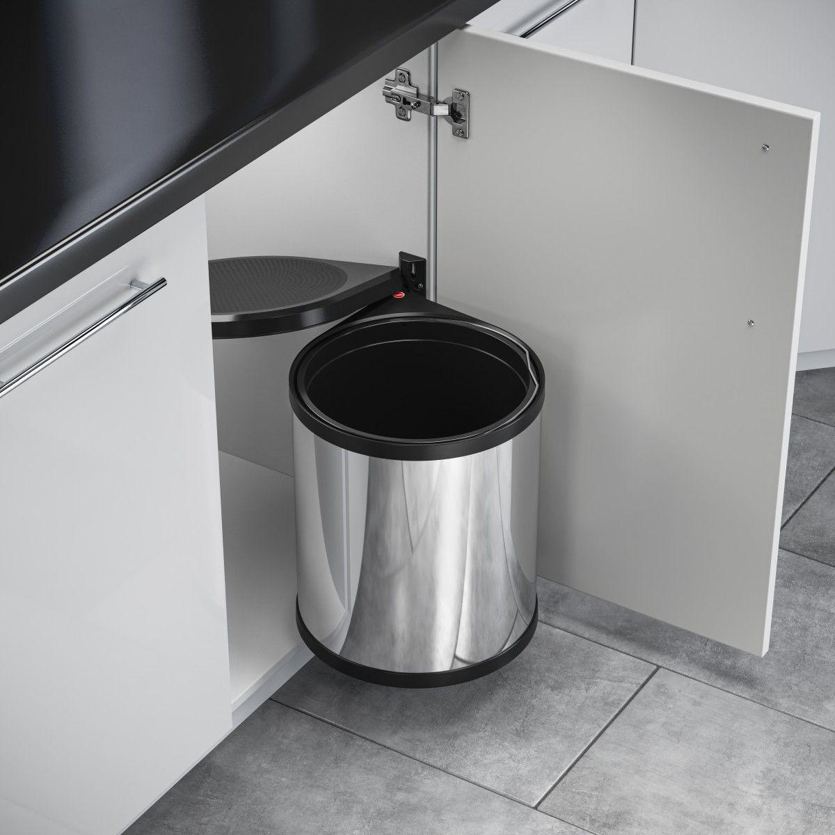 ABFALLSAMMLER 15 l  Metall, Kunststoff  - Edelstahlfarben, Basics, Kunststoff/Metall (28,8/29,8/36,3cm) - HKT