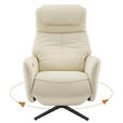 MASSAGESESSEL Echtleder Lederlook Beige    - Beige, Design, Leder/Textil (77/113/90cm) - Xora