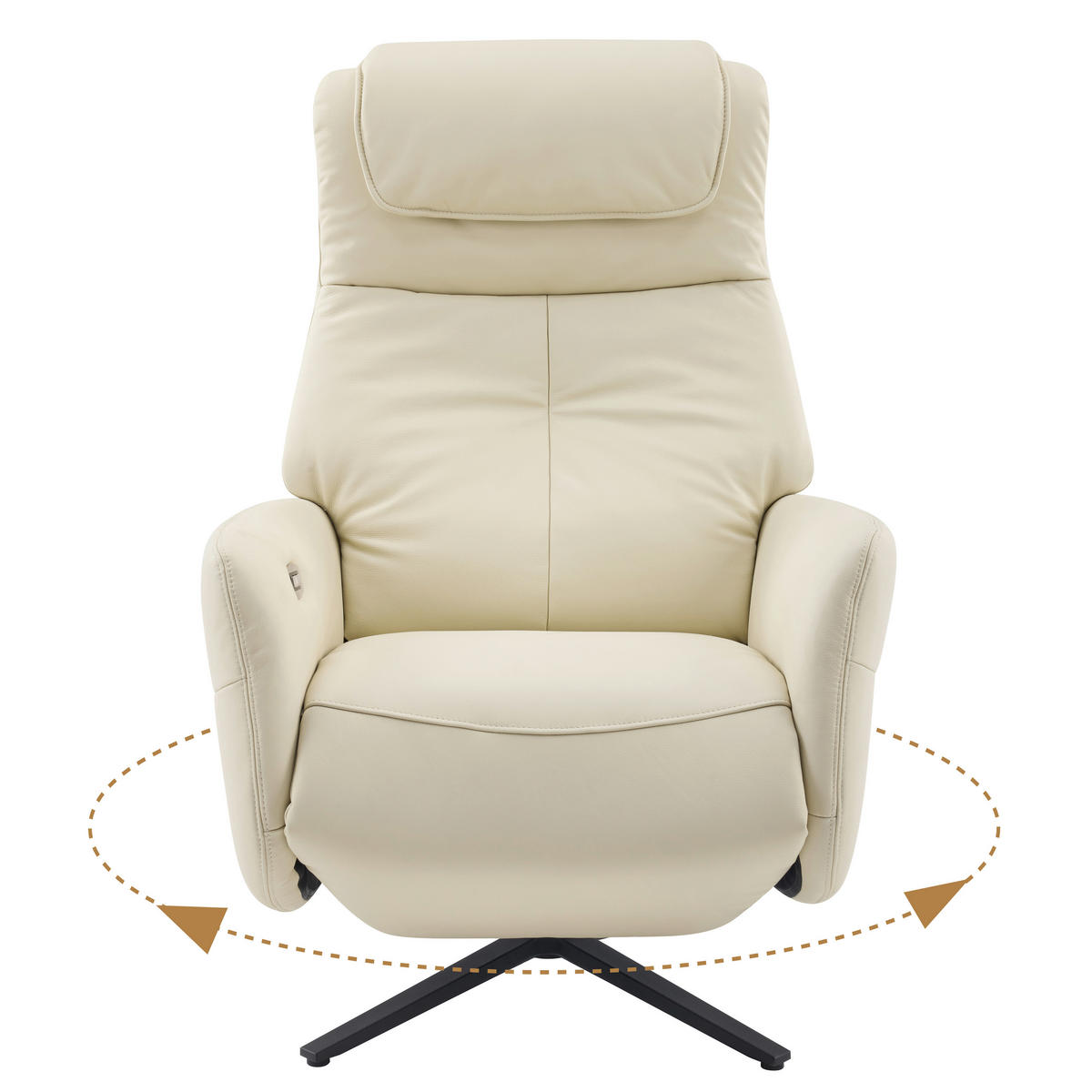 MASSAGESESSEL Echtleder Lederlook Beige    - Beige, Design, Leder/Textil (77/113/90cm) - Xora