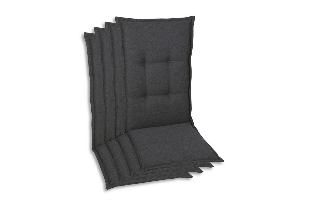 SESSELAUFLAGENSET in Anthrazit Uni  - Anthrazit, Basics, Textil (50/7/120cm)