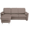 ECKSOFA in Flachgewebe Graubraun  - Chromfarben/Graubraun, Konventionell, Textil/Metall (163/250cm) - Beldomo System