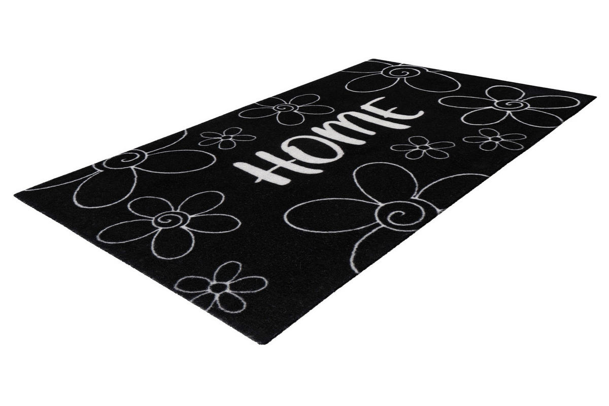 FUßMATTE  45/75 cm  Schwarz  - Schwarz, Basics, Kunststoff/Textil (45/75cm) - Kayoom