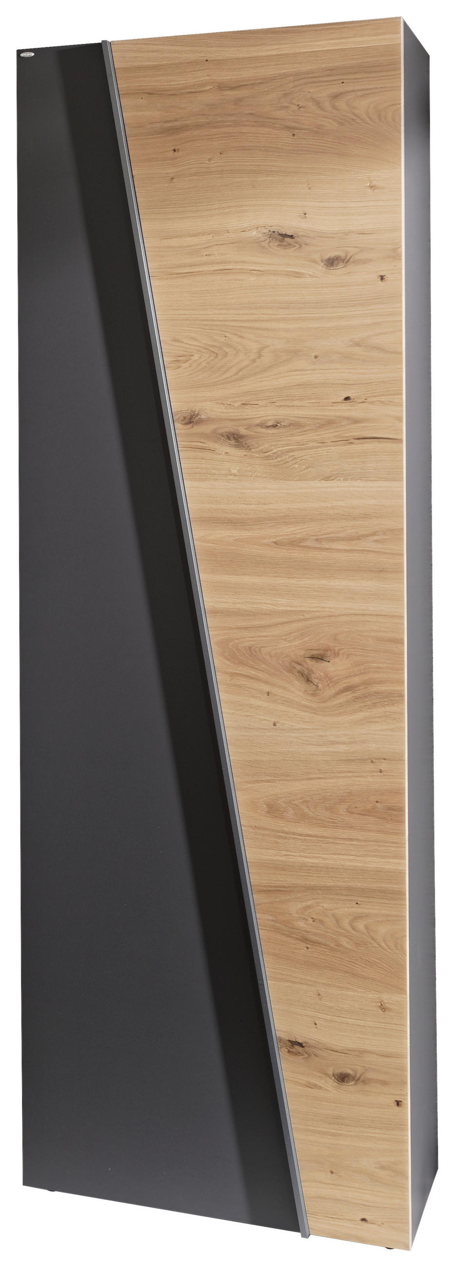 GARDEROBENSCHRANK  in 63,8/202/42,3 cm  - Wildeiche/Graphitfarben, Natur, Holz/Holzwerkstoff (63,8/202/42,3cm) - Voglauer