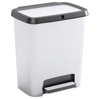 ABFALLEIMER Kunststoff   - Weiss/Silberfarben, Konventionell, Kunststoff (28/43/38cm) - Curver