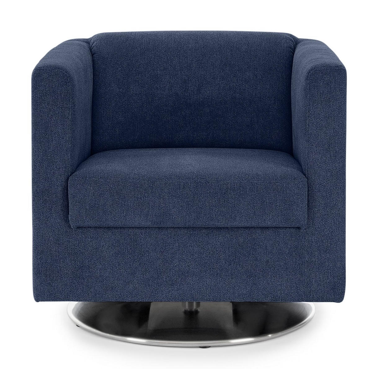 DESIGNSESSEL in Mikrofaser Dunkelblau  - Chromfarben/Dunkelblau, Design, Textil/Metall (72/71/75cm) - LOOKS by W.Joop