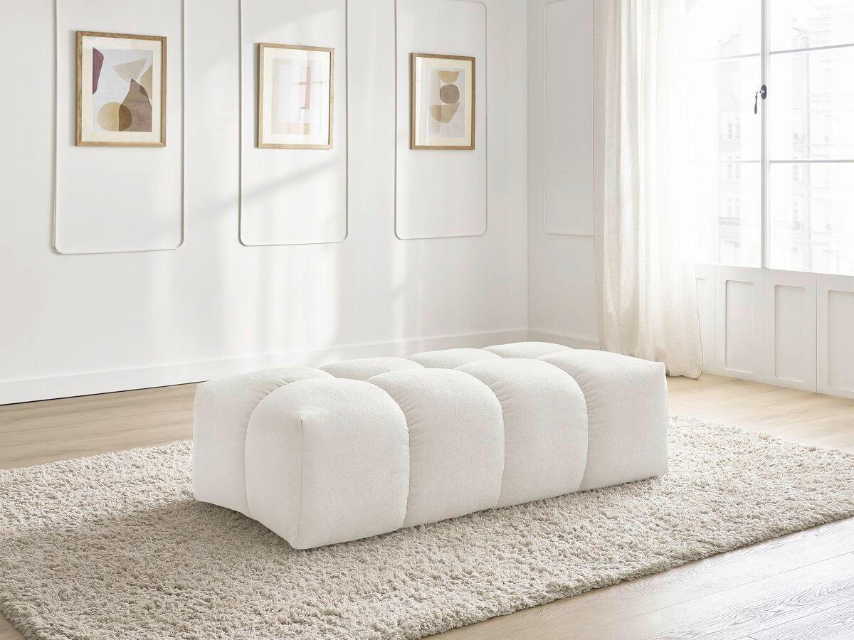 HOCKER EVEREST Struktur Weiß  - Schwarz/Weiß, MODERN, Kunststoff/Textil (140/70/40cm)