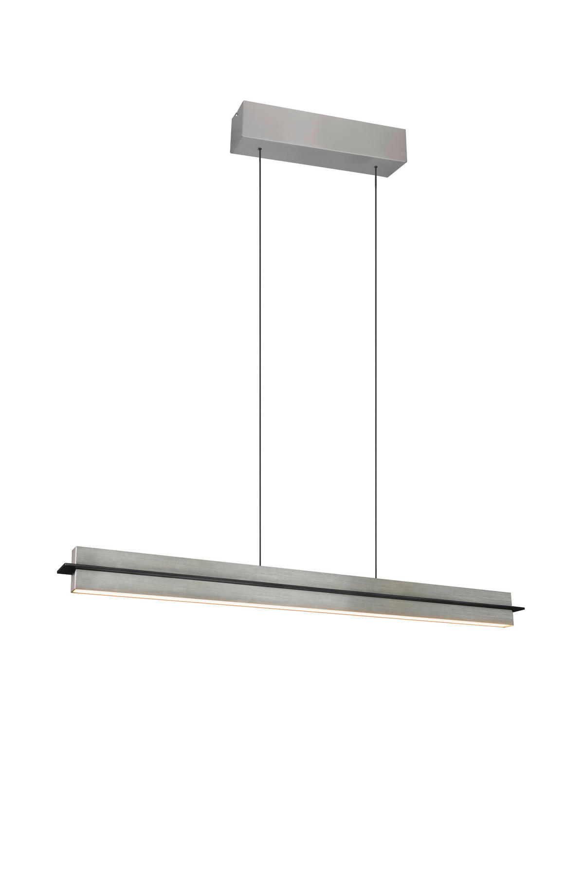 LED-HÄNGELEUCHTE Athina   - Schwarz/Nickelfarben, Design, Kunststoff/Metall (95/75-150cm) - Novel