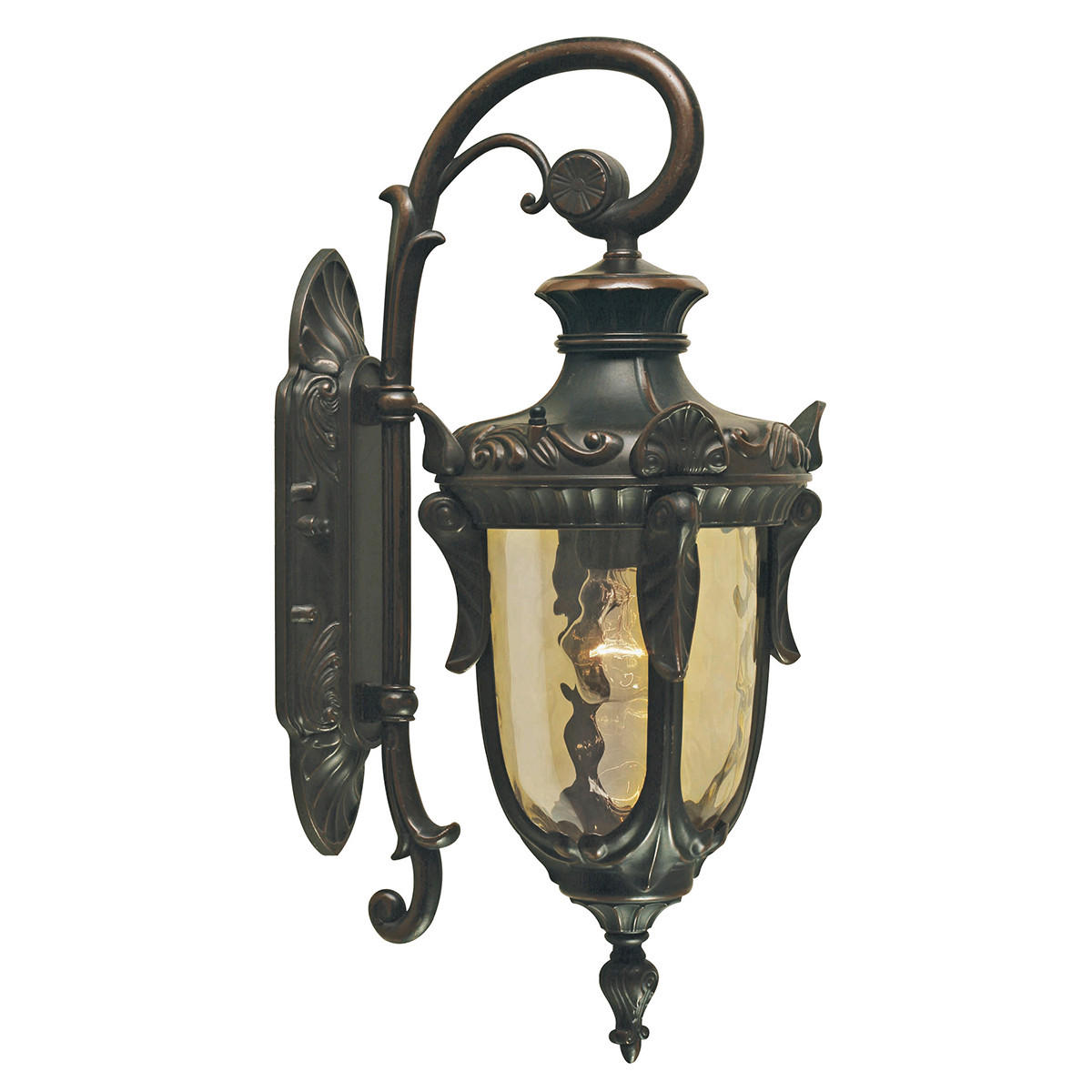 AUSSENWANDLEUCHTE - Bronzefarben, Romantik / Landhaus, Glas/Metall (52/19/26.5cm) - Elstead Lighting
