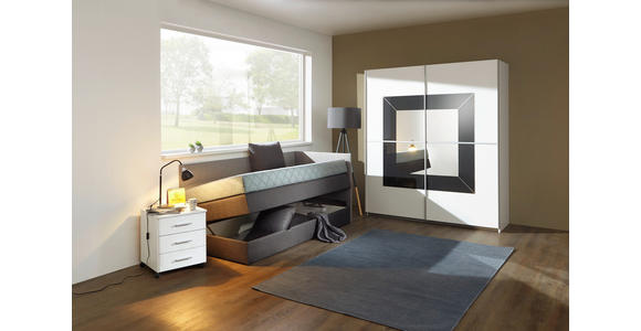 BOXSPRINGBETT 100/200 cm in Hellgrau, Dunkelgrau - Dunkelgrau/Hellgrau, KONVENTIONELL, Holz/Holzwerkstoff (100/200cm) - Xora