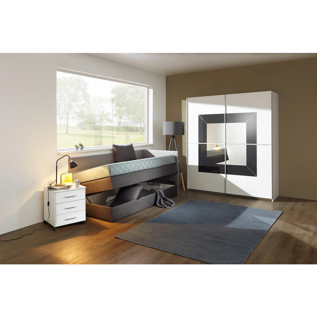 Thumbnail - Xora Boxspringbett, Hellgrau, Dunkelgrau, Textil, H3, Höhe ca. 18 cm, 90x200 cm, Kinder- & Jugendzimmer, Jugendmöbel, Ju...