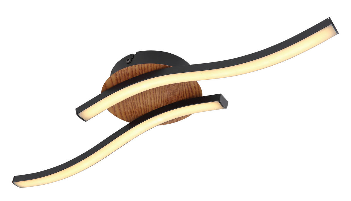 LED-DECKENLEUCHTE 12 W    51/13/7,5 cm  - Opal/Schwarz, Basics, Kunststoff/Metall (51/13/7,5cm) - Globo