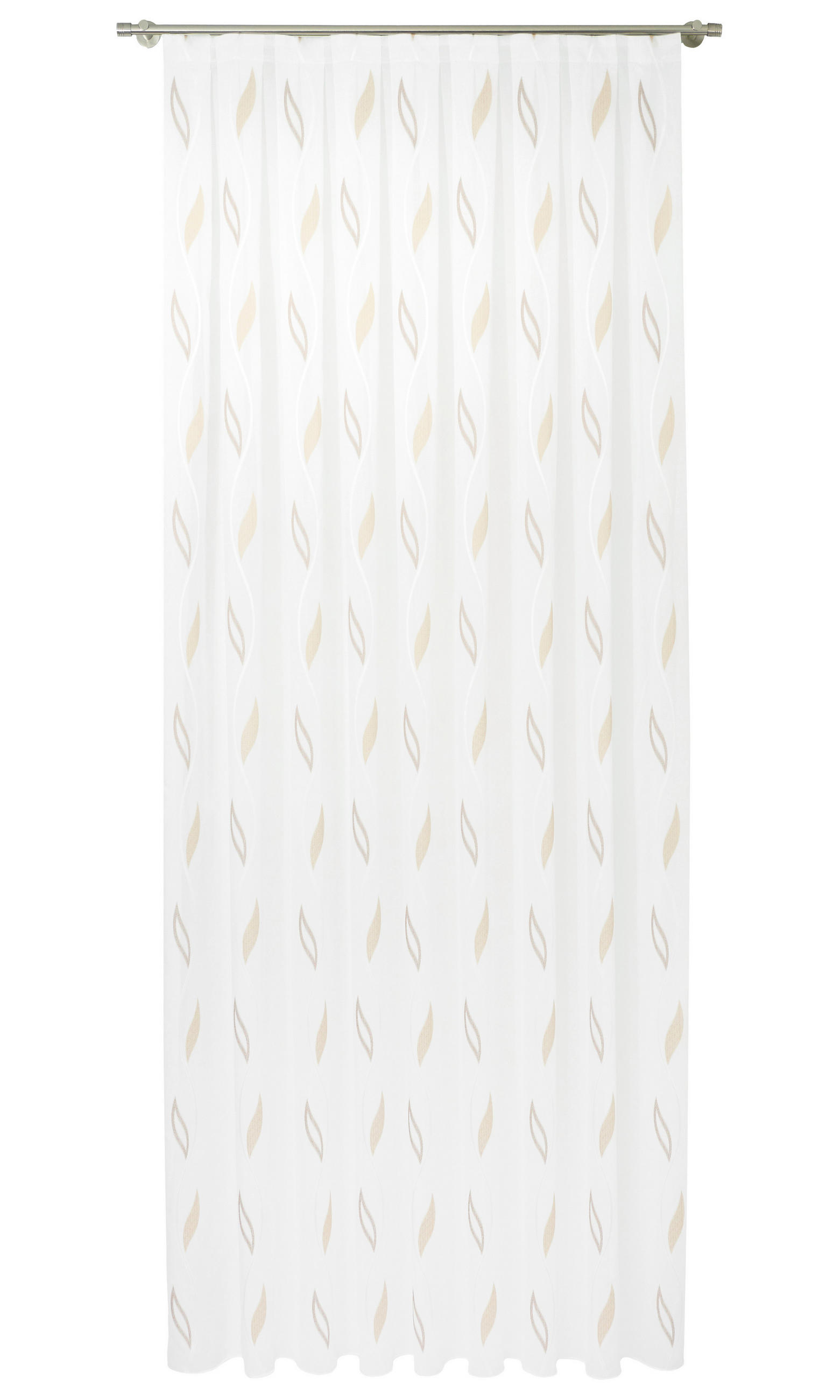 Perdea Tip Plasă  - maro/alb, Basics, textil (290cm) - Laguna