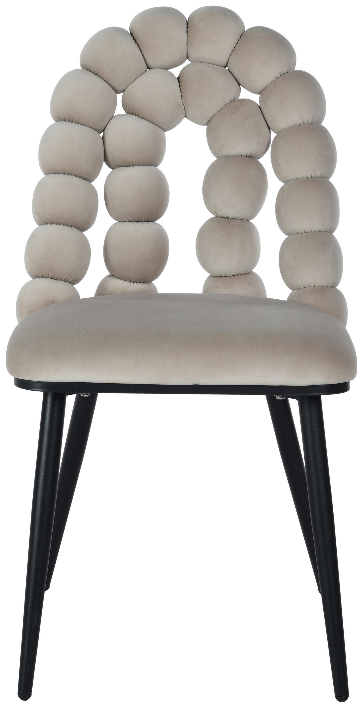 STUHL Samt Taupe Pappel Sperrholz  - Taupe/Schwarz, MODERN, Holz/Textil (47/87/61cm) - Livetastic