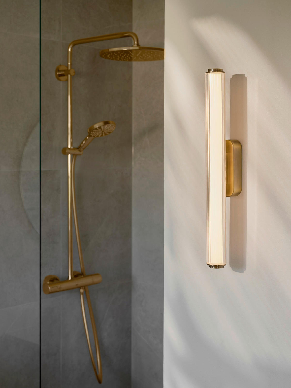 BADEZIMMER-WANDLEUCHTE Virelle 50/5,5/10 cm  - Messingfarben, KONVENTIONELL, Kunststoff (50/5,5/10cm) - Nordlux