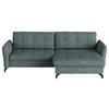 ECKSOFA in Flachgewebe, Leinenoptik Blau  - Blau/Schwarz, Design, Textil/Metall (242/170cm) - Xora