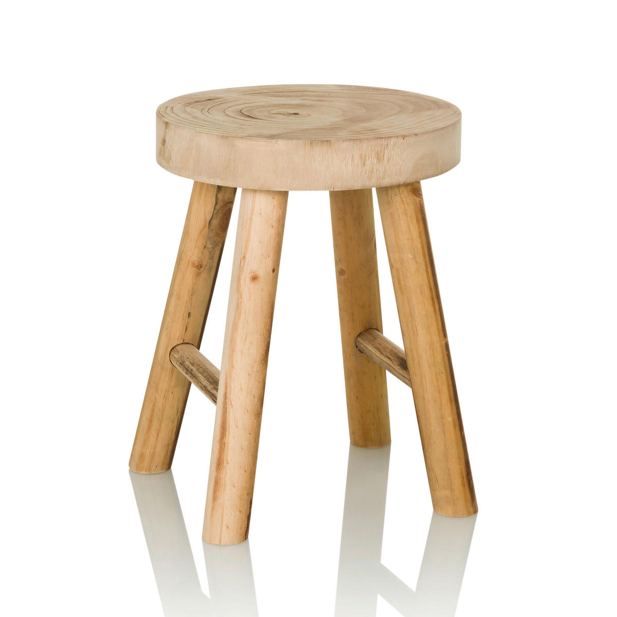 HOCKER Paulownia Braun  - Braun, MODERN, Holz (33/44/33cm) - MID.YOU