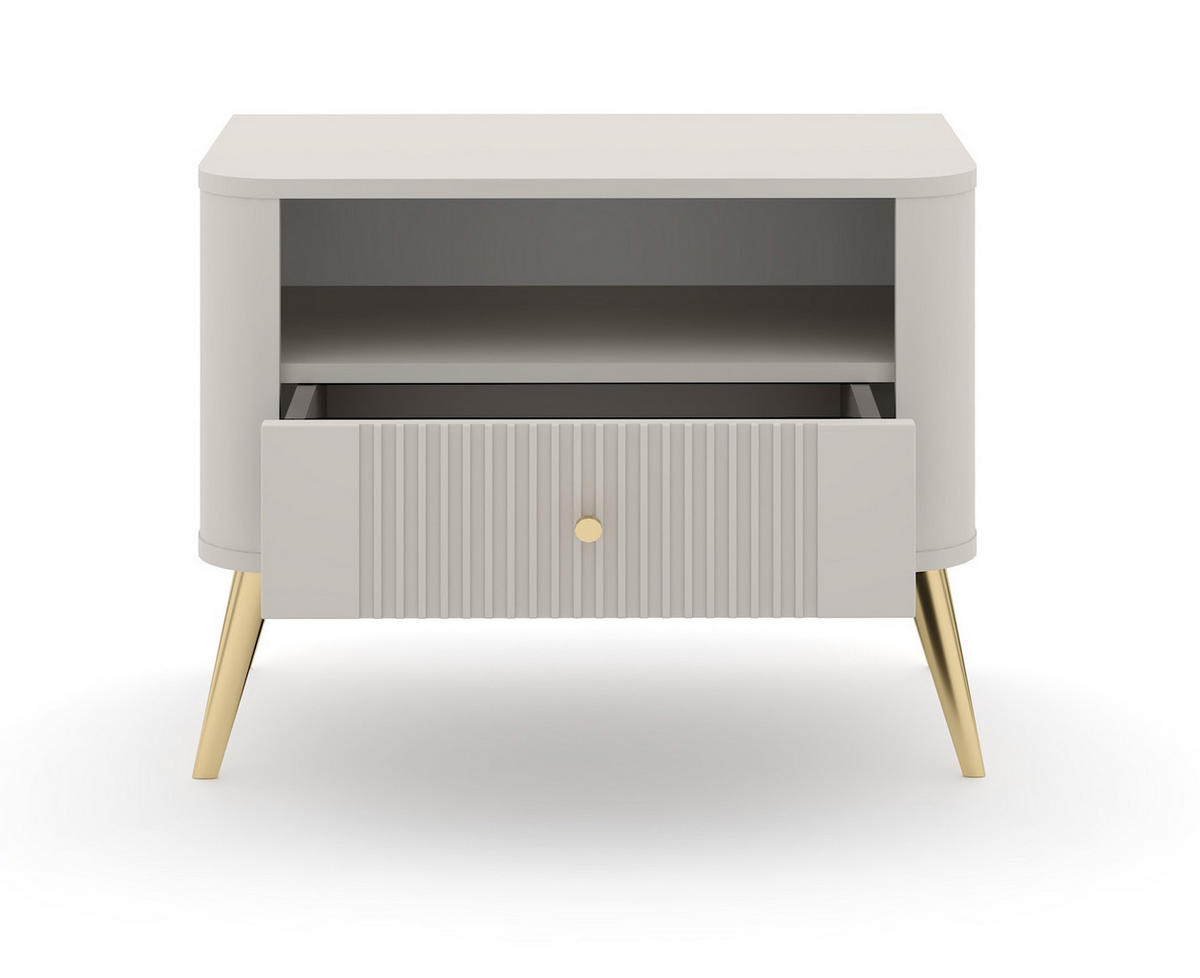 NACHTSCHRANK 64,5/55/39 cm  - Kaschmir/Goldfarben, Design, Holzwerkstoff/Metall (64,5/55/39cm) - Boxxx