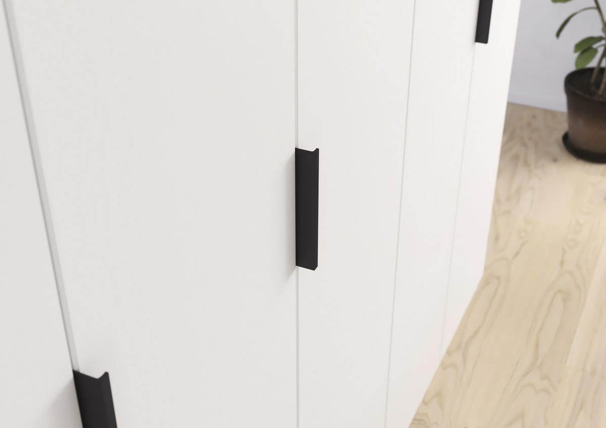 DREHTÜRENSCHRANK in Weiss, Eiche dunkel  - Eiche dunkel/Weiss, Basics, Holzwerkstoff/Metall (226/210/54cm) - Boxxx