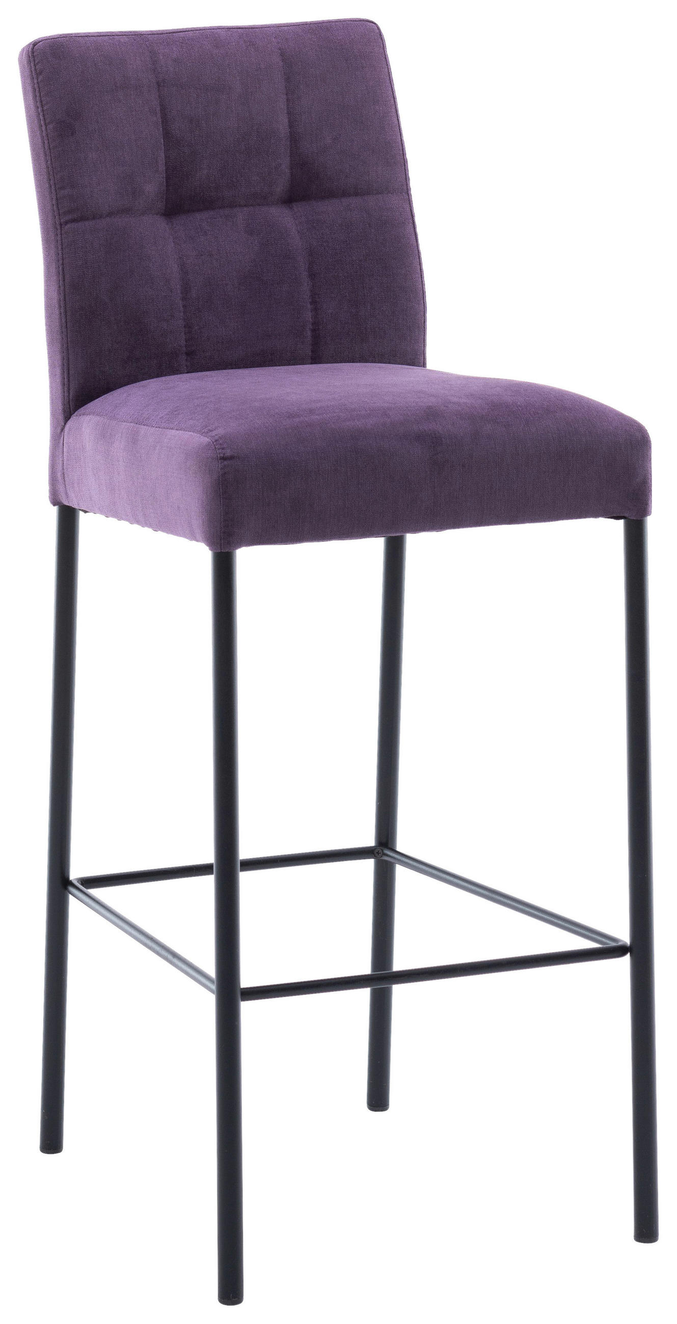 BARHOCKER Webstoff Schwarz, Violett Eisen Stoffauswahl - Violett/Schwarz, Design, Textil/Metall (46/91/61cm) - Xora