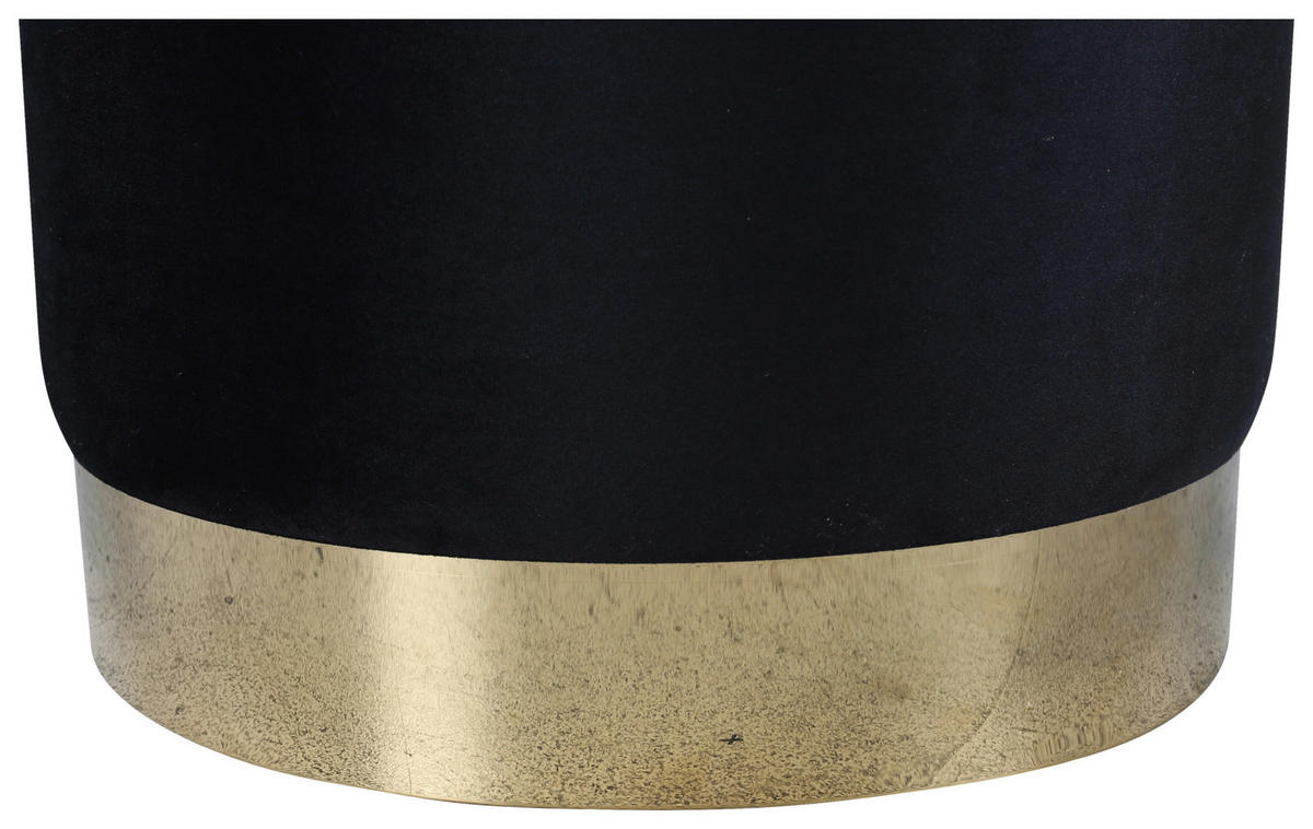 POUF in Schwarz, Goldfarben Textil, Kunststoff Schwarz  - Goldfarben/Schwarz, Basics, Kunststoff/Textil (35/42.5/35cm) - Livetastic