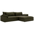 ECKSOFA  in Webstoff Grün  306/198 cm  - Schwarz/Grün, MODERN, Kunststoff/Textil (306/198cm) - Carryhome