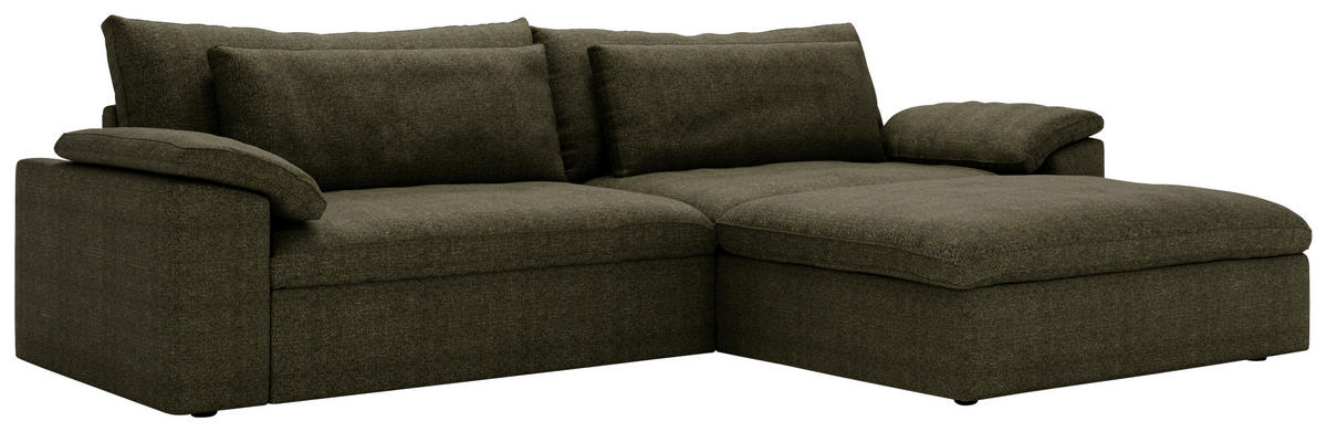 ECKSOFA  in Webstoff Grün  306/198 cm  - Schwarz/Grün, MODERN, Kunststoff/Textil (306/198cm) - Carryhome