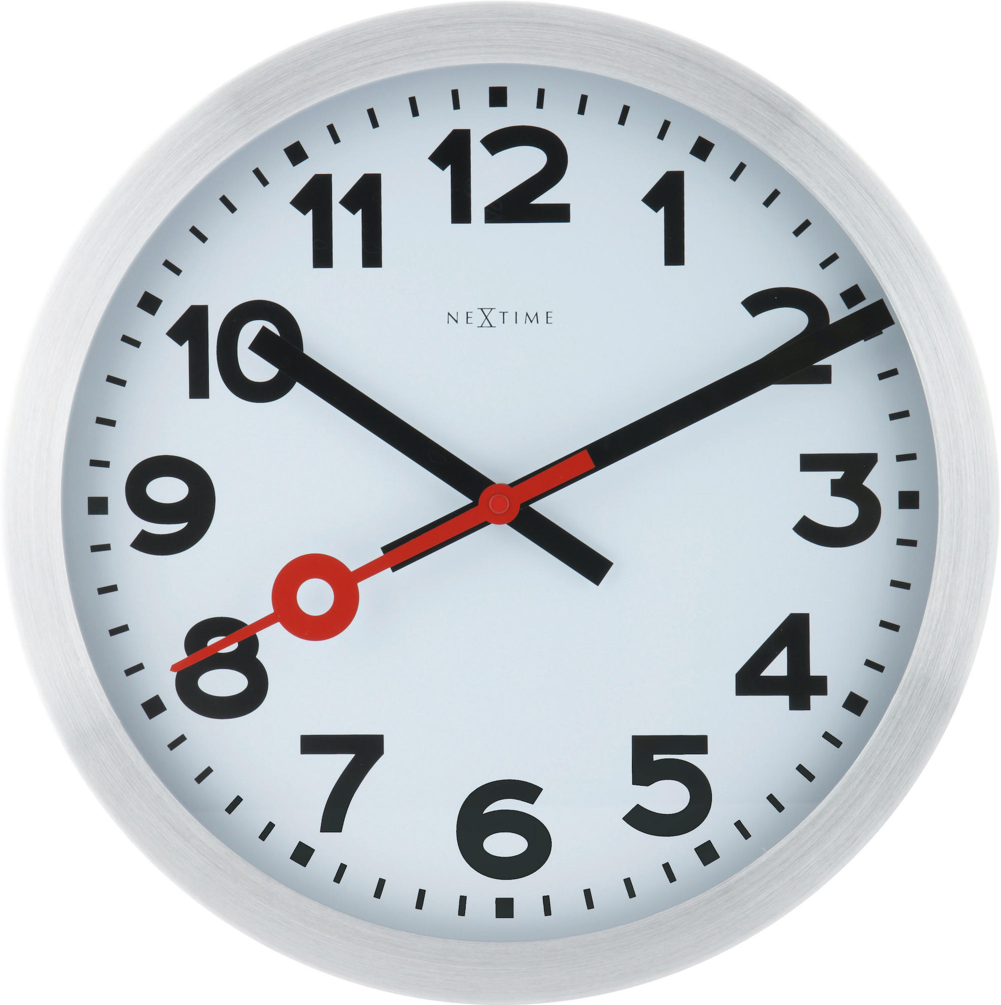 Nextime Wanduhr Silber 35x35x4.5 cm
