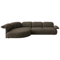 ECKSOFA Chenille Braun  - Schwarz/Braun, Design, Kunststoff/Textil (154/343cm) - Koinor