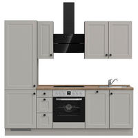 KÜCHENLEERBLOCK 240 cm   in Grau, Eiche dunkel  - Eiche dunkel/Schwarz, MODERN, Holzwerkstoff/Metall (240cm) - Nobilia