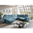 WOHNLANDSCHAFT  in Chenille Blau  - Blau/Alufarben, Design, Textil/Metall (170/333/265cm) - Dieter Knoll