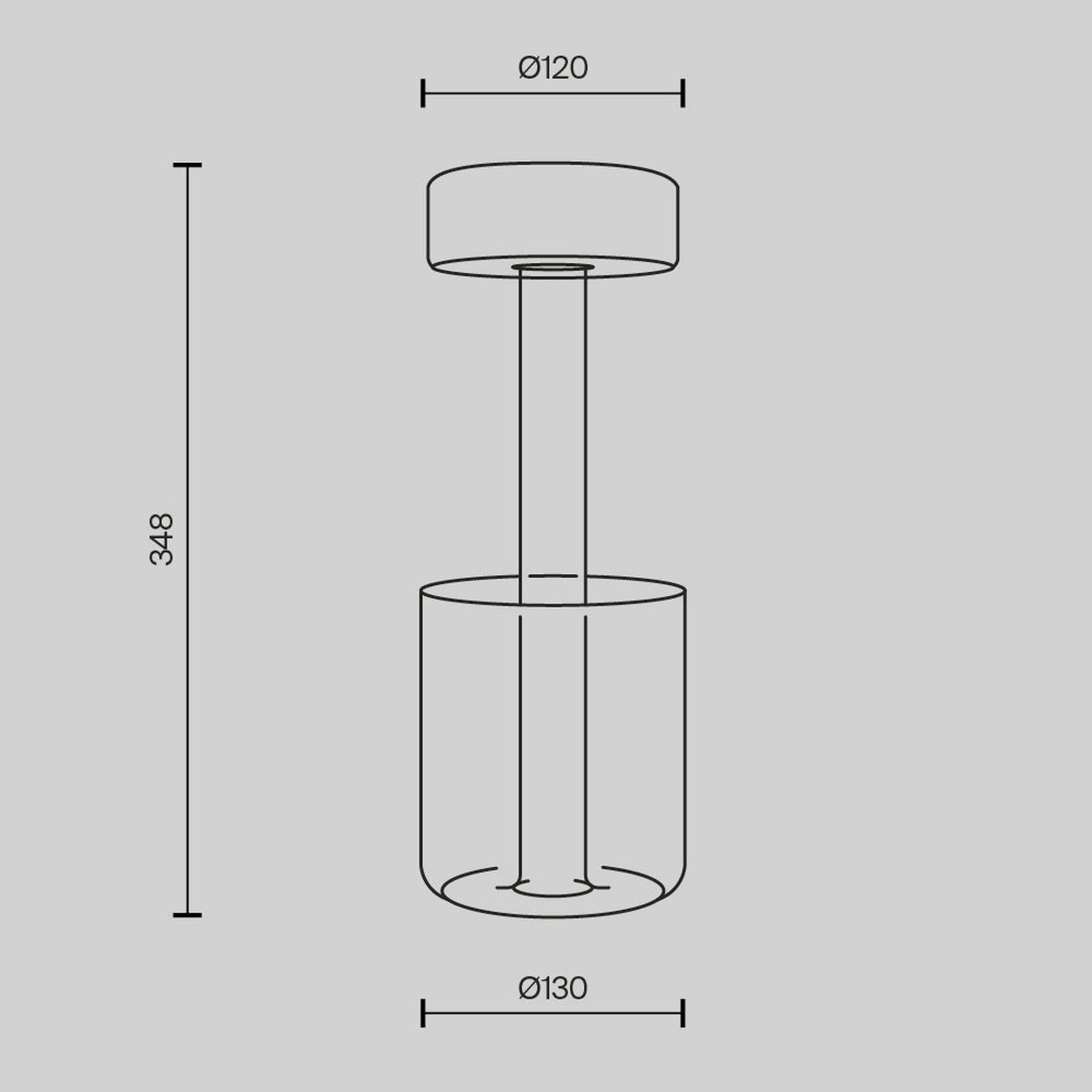 AKKU-TISCHLEUCHTE - Transparent/Schwarz, Design, Glas/Metall (12/34,8cm) - MAYTONI