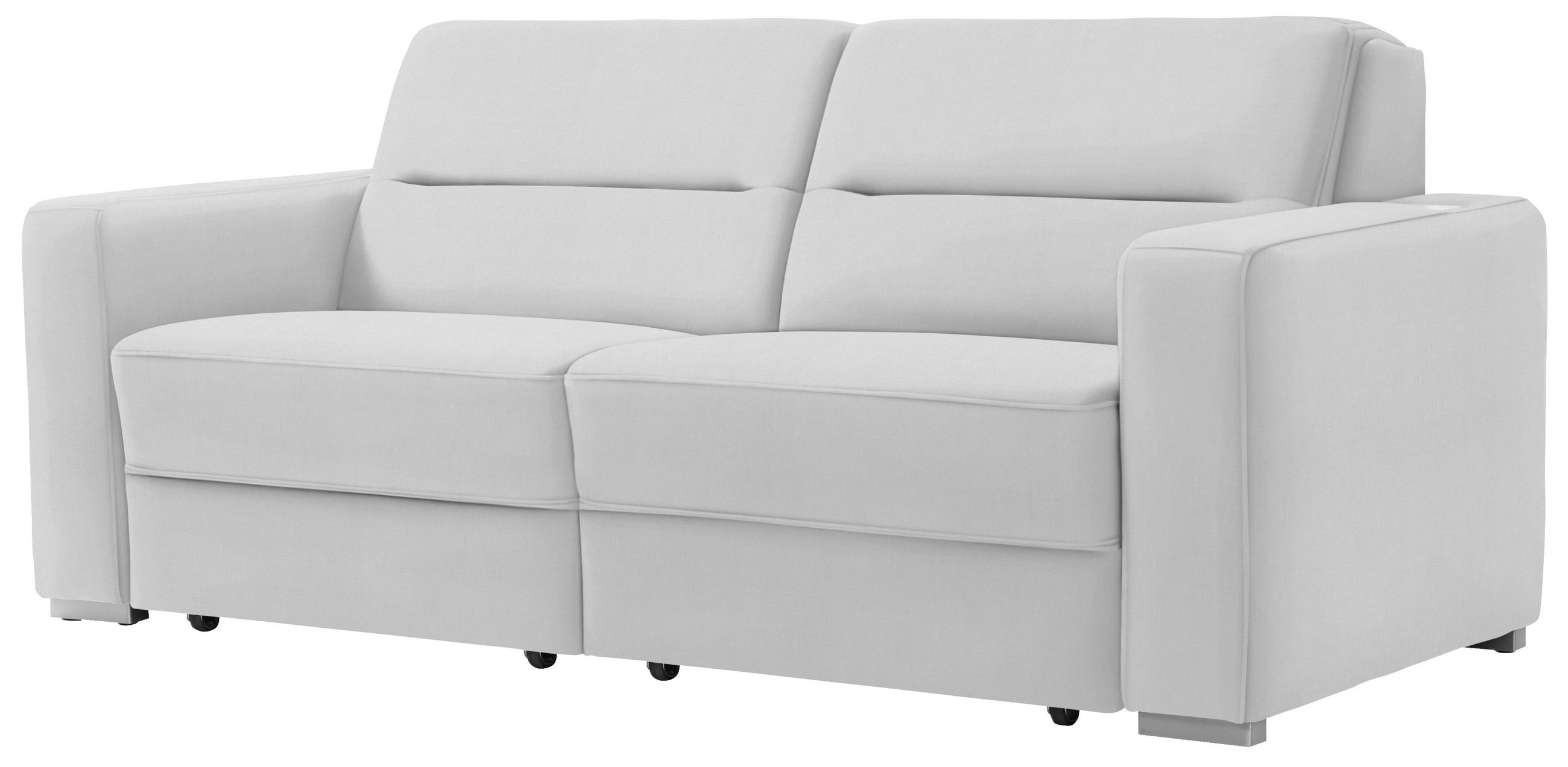 SCHLAFSOFA in Weiß  - Weiß, KONVENTIONELL, Textil/Metall (202/86/92cm) - Sedda