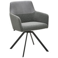 ARMLEHNSTUHL Stahl Mikrofaser, Struktur  - Anthrazit/Grau, Design, Textil/Metall (56/84/59cm) - Venjakob