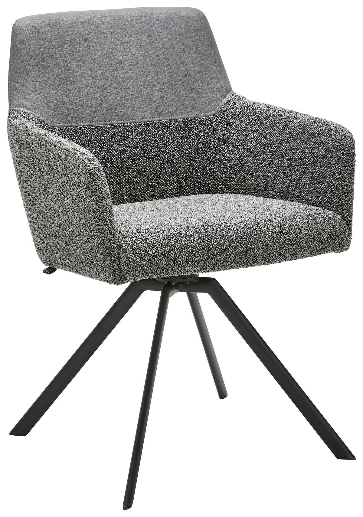 ARMLEHNSTUHL Stahl Mikrofaser, Struktur  - Anthrazit/Grau, Design, Textil/Metall (56/84/59cm) - Venjakob
